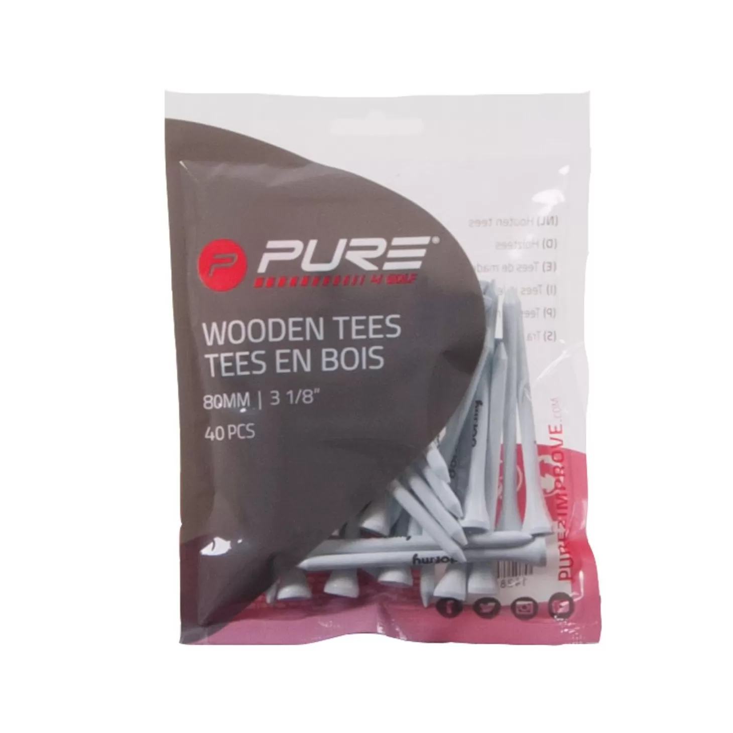 Pure Dormy Tees 40-Pack 80 Mm Best Sale