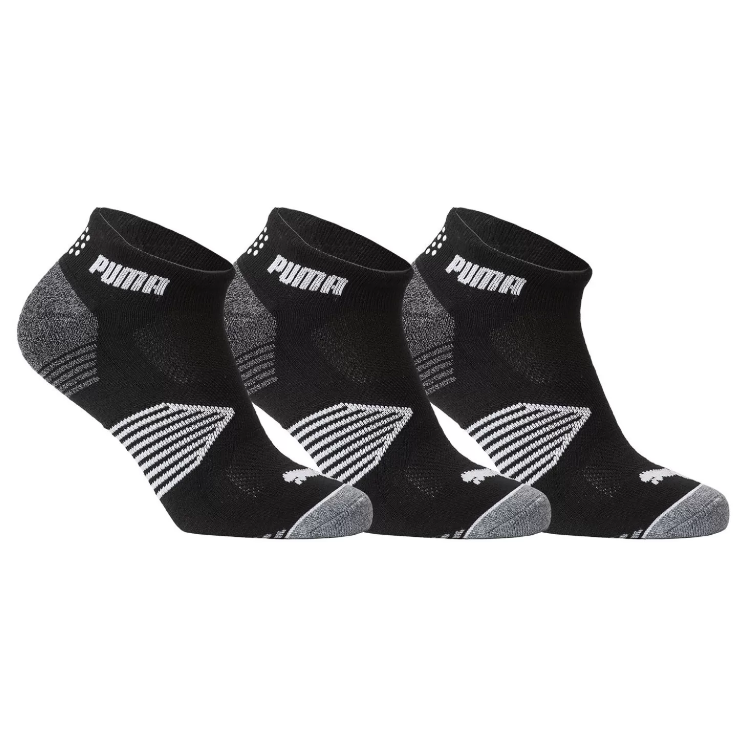 Puma Essential 1/4 Cut 3 Pair Pack Black Flash Sale