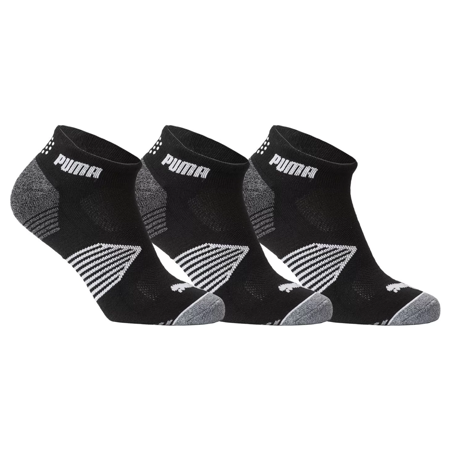 Puma Essential 1/4 Cut 3 Pair Pack Black Cheap