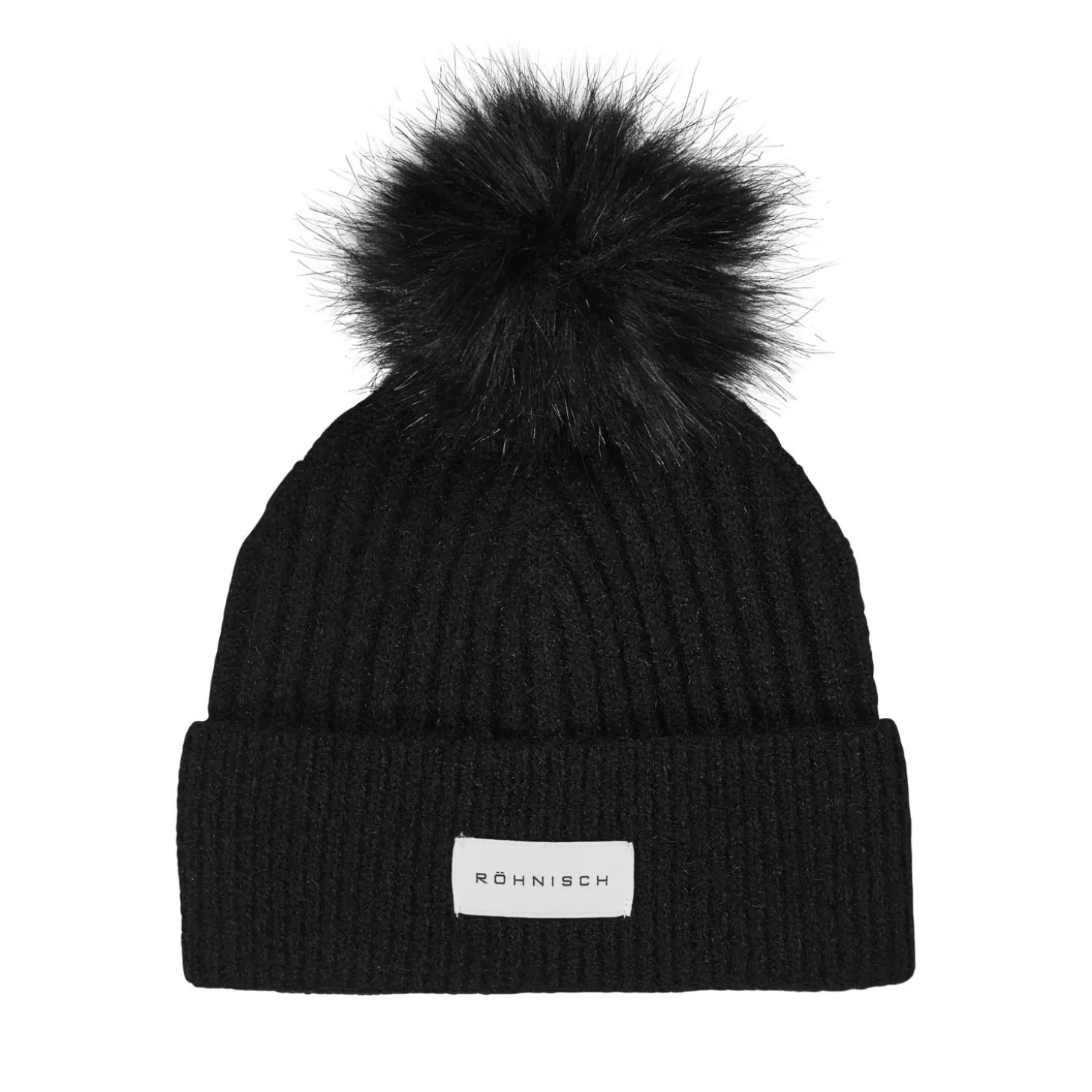 Röhnisch Pom Rib Beanie Black Outlet