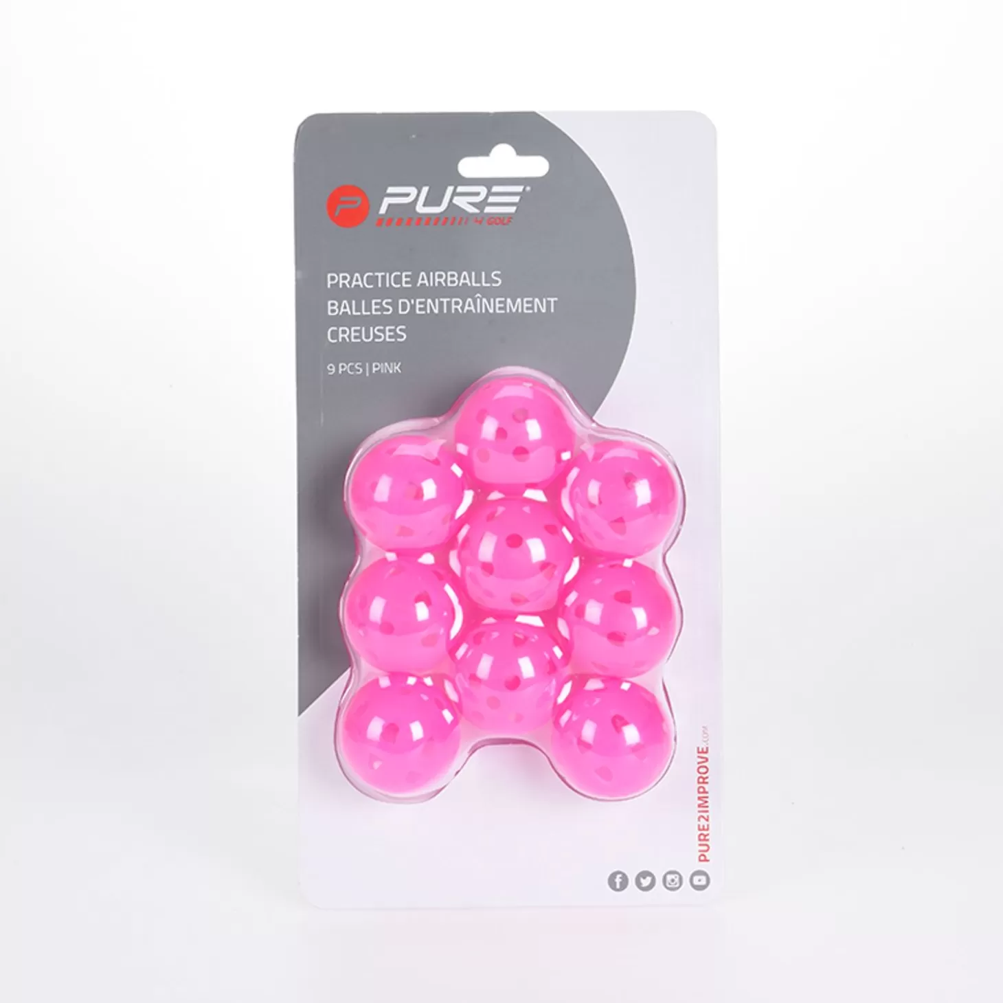 Pure Practice Ball Airflo Pink 9 Pack Cheap