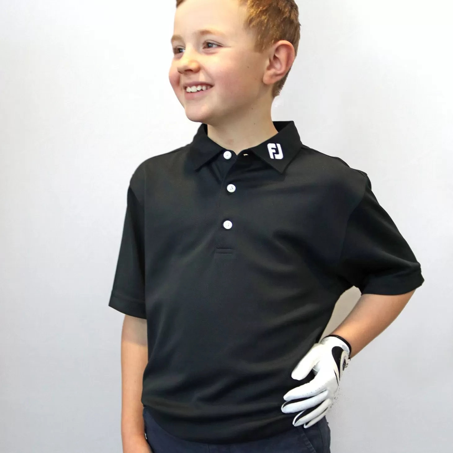 FootJoy Stretch Pique Jr Black Hot