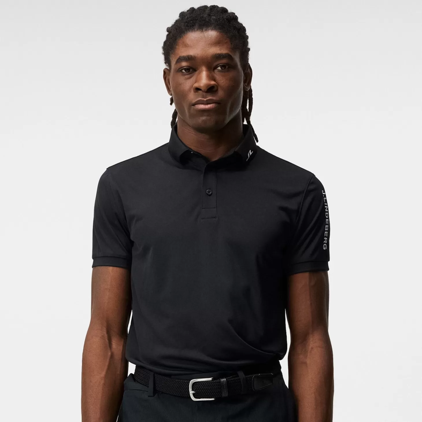 J.Lindeberg Tour Tech Reg Fit Golf Polo Black Online