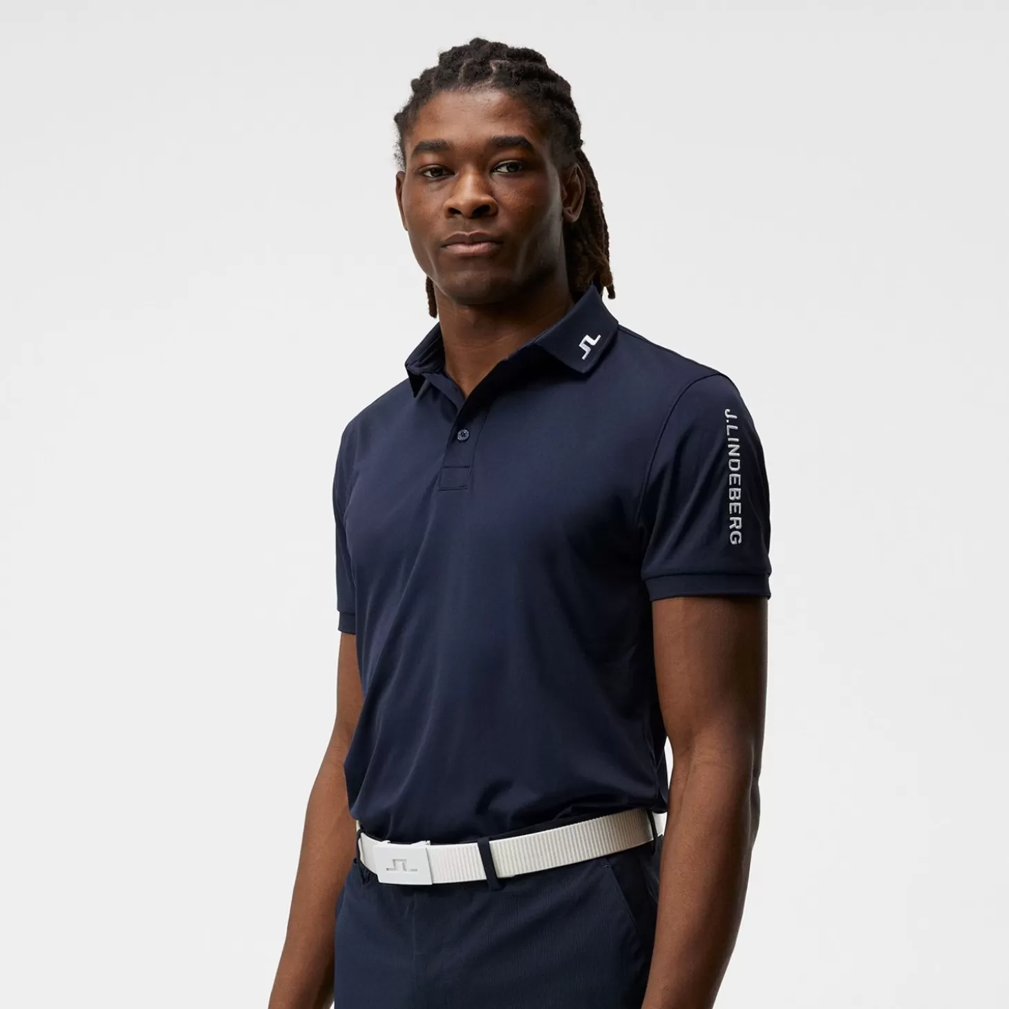 J.Lindeberg Tour Tech Reg Fit Golf Polo Blue Discount